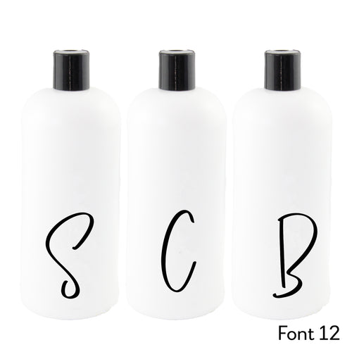 Bathroom Bottle Letter Labels- Choose your font