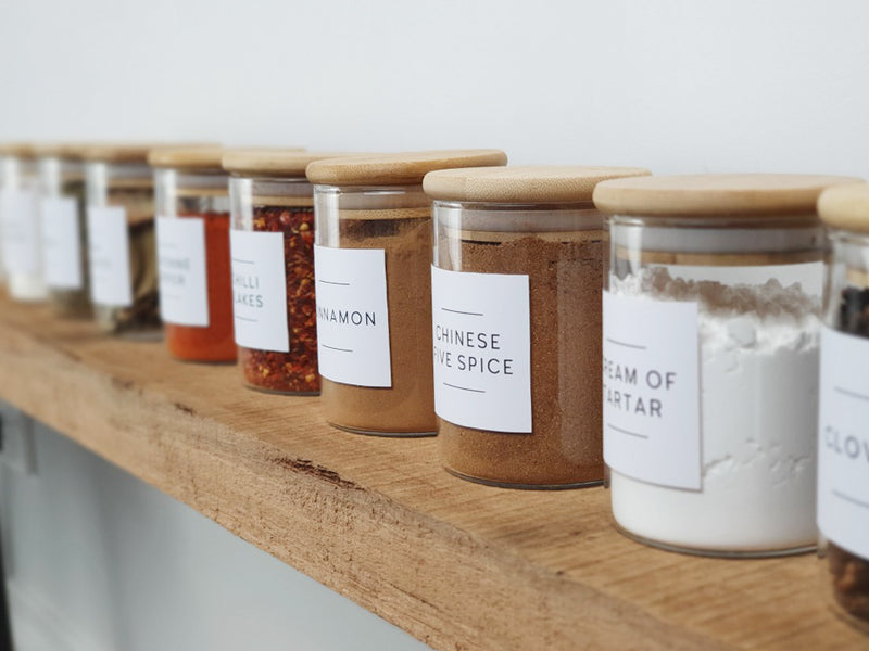 Stylish Minimalist Spice Label Set